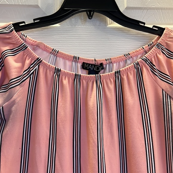 Mandees Pink 3/4 Tie Sleeve Top - Picture 6 of 7